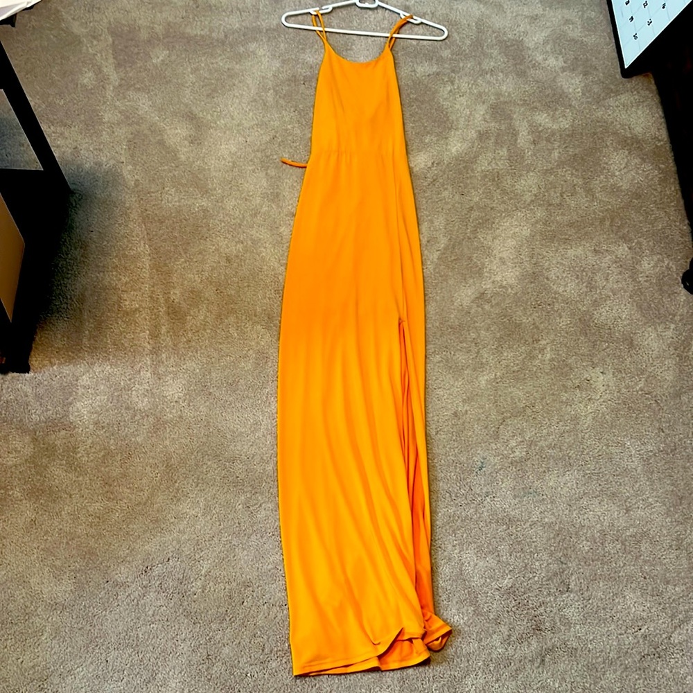 Express orange sleeveless dress
